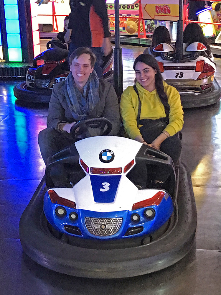 Marcin and Sadaf on the Dodgems