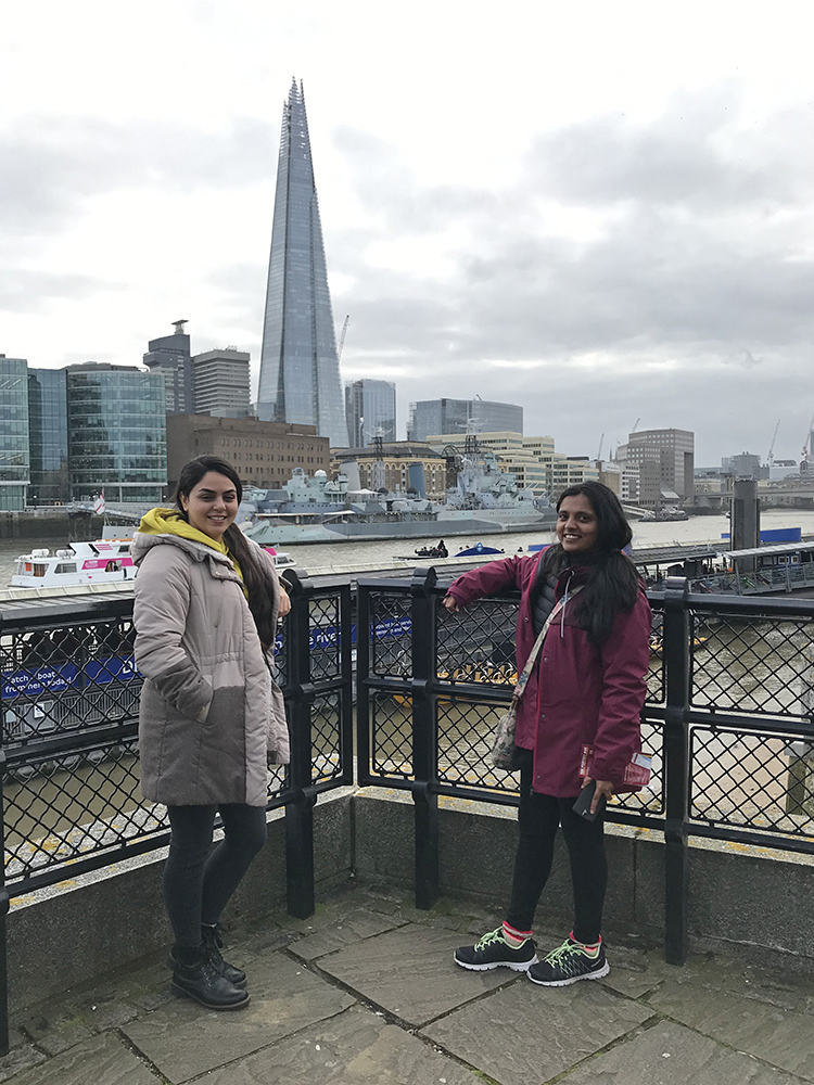 Sadaf and Vertika by the Shard