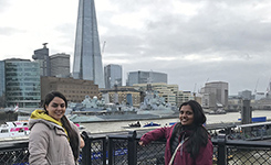 Sadaf and Vertika by the Shard