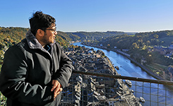 Shail and the view above the Meuse in Dinant