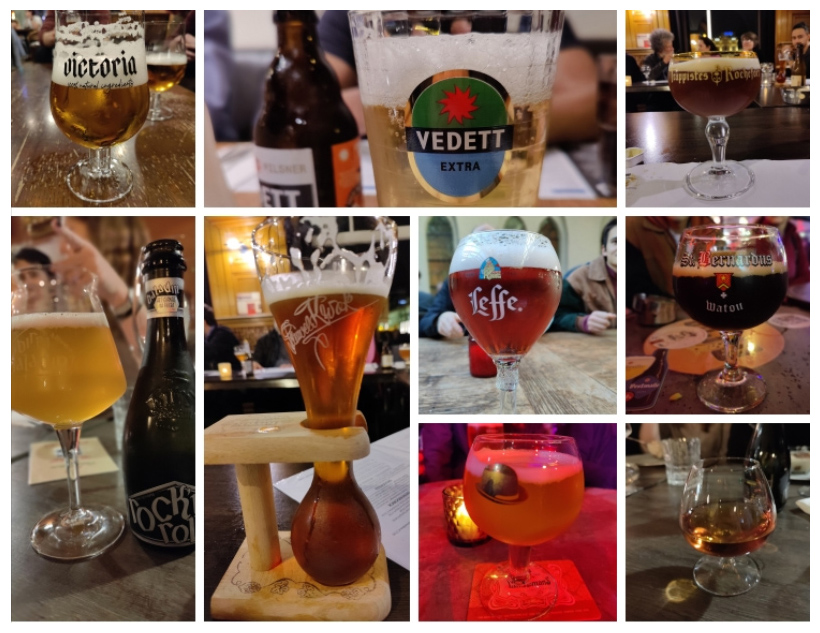 Collage of Belgian Beers sampled by the ESRs