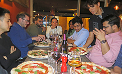 Group meal at Pizzeria, Leuven