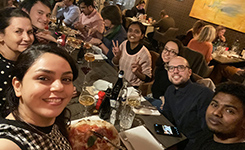 Group meal at Pizzeria, Leuven