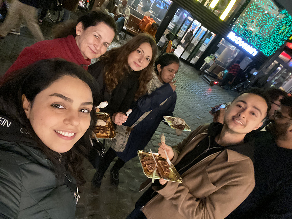 Belgian waffles for a mobile evening dessert